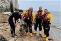 Bleeding dog rescued from sea after 18-hour search