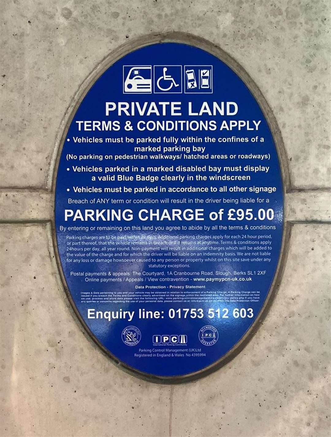 Bluewater states its parking terms and conditions